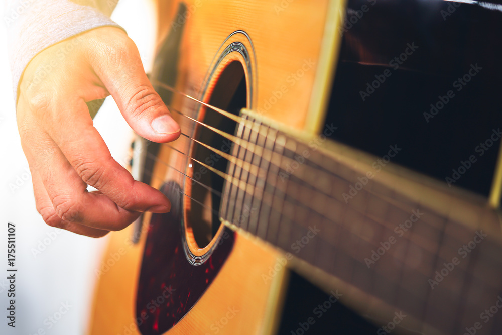 Fototapeta premium guitarist plays