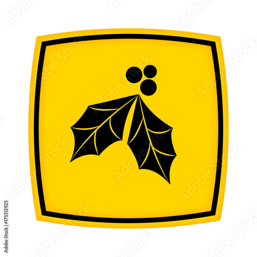 gelbes Schild - Icon - Mistelzweig