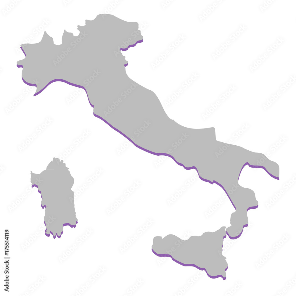 Vector image of the contour of Italy