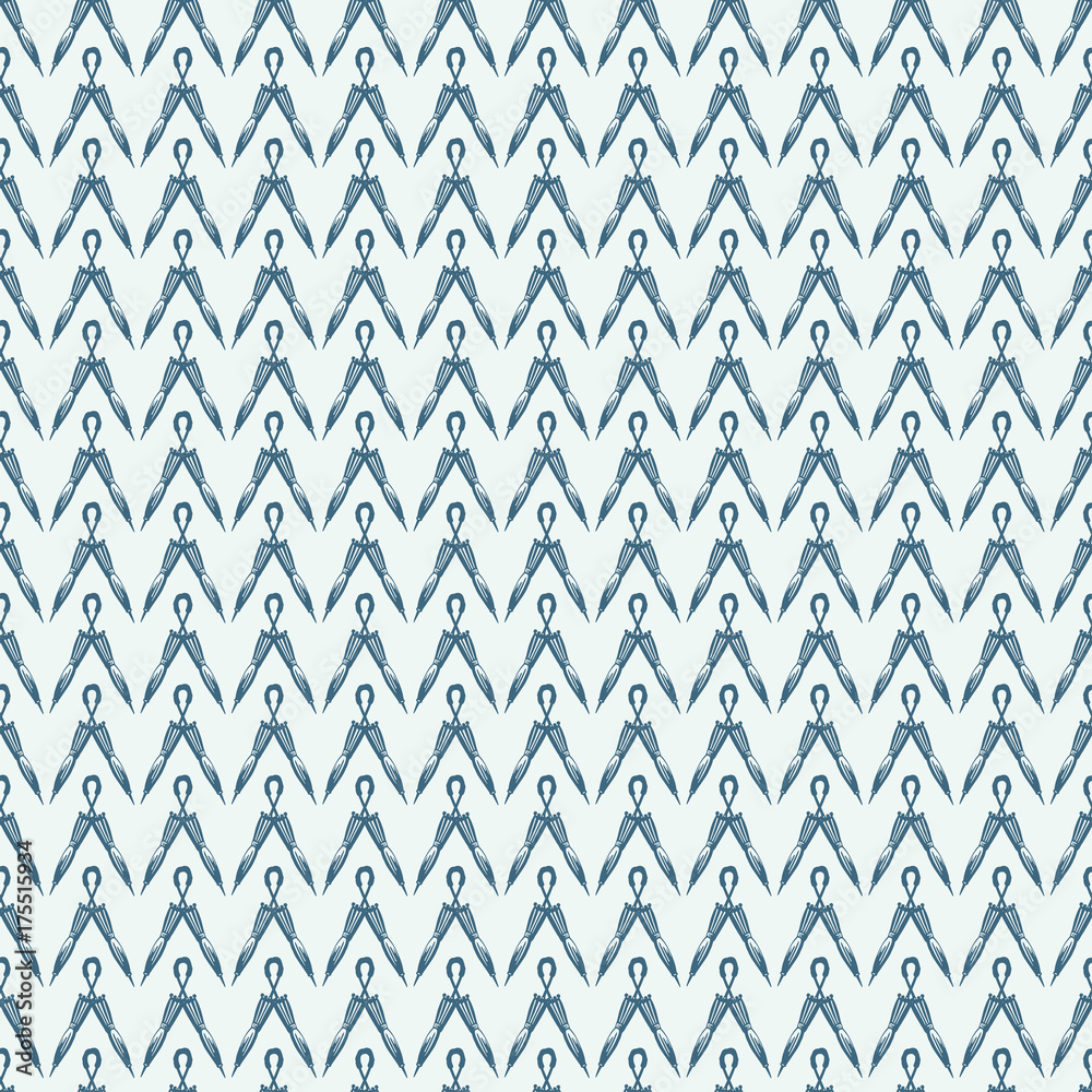 Abstract umbrellas seamless pattern, vector background. Dark blue folded umbrellas on a blue background. For wallpaper design, wrappers, fabrics, decorating.