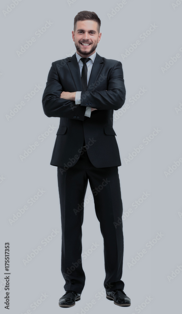 Handsome businessman standing isolated on white background Handsome businessman standing isolated on white background