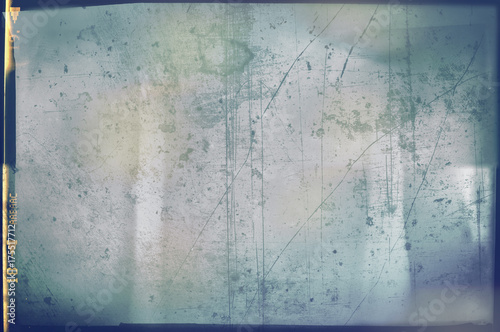 Blank grained and scratched film strip texture background