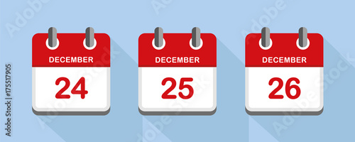 Kalender 24 25 26 Dezember Weihnachtsfeiertage