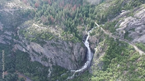 View of the mountains, rocks, waterfalls of California