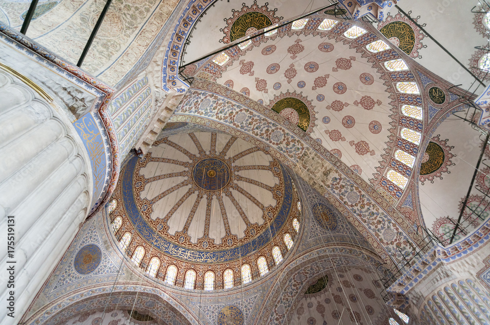 Interior Dome Detail From Sultan Ahmet Mosque, Istanbul, Turkey