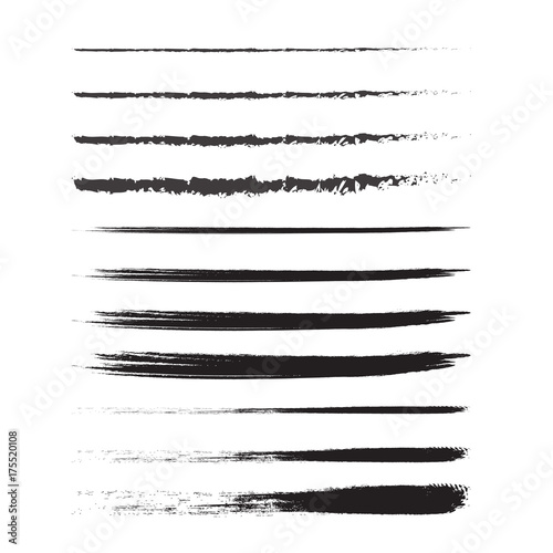 Modern Textured Brush Stroke. Grunge paint stroke. Black isolated paintbrush vector design.