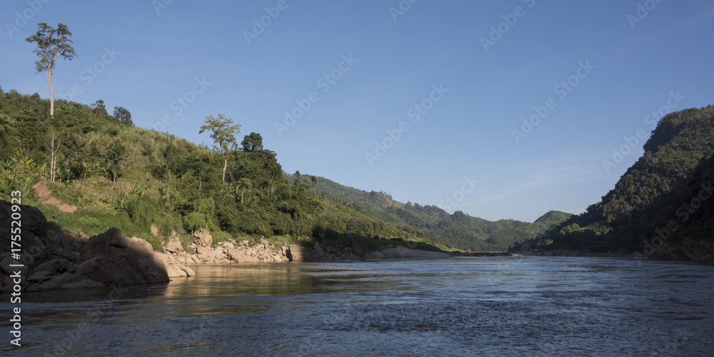 Fototapeta premium View of river, River Mekong, Sainyabuli Province, Laos
