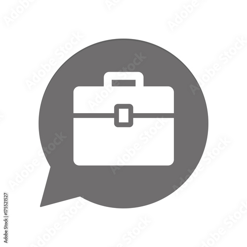 Graue Sprechblase rund - Aktenkoffer