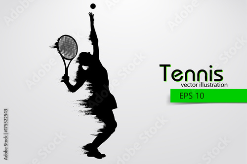 Silhouette of a tennis player. Vector illustration