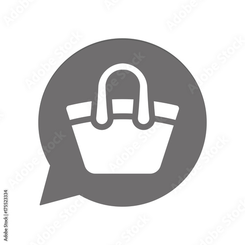 Graue Sprechblase rund - Handtasche