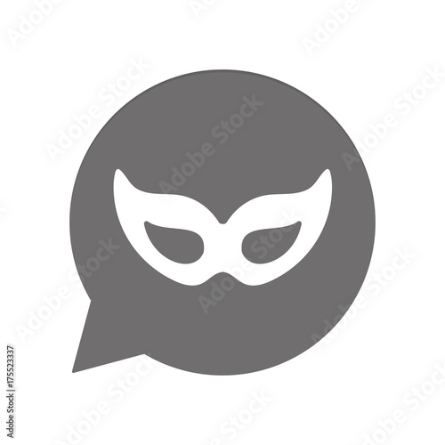 Graue Sprechblase rund - Maske