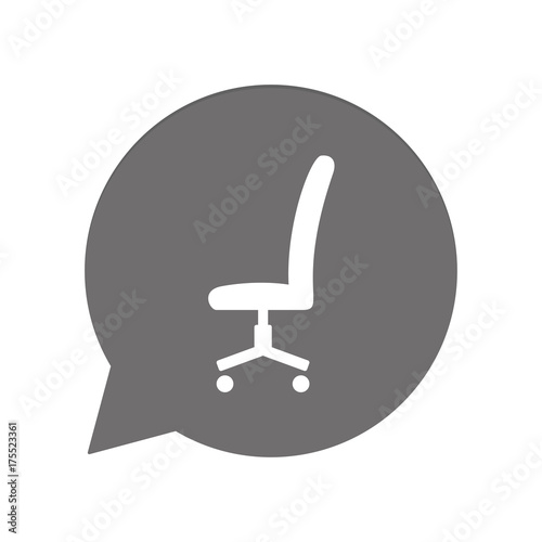 Graue Sprechblase rund - Bürostuhl