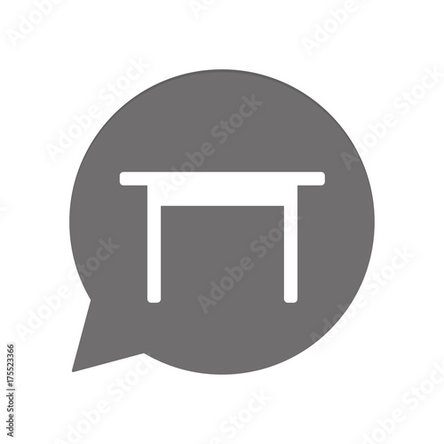 Graue Sprechblase rund - Tisch