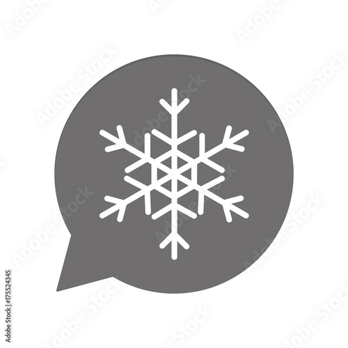 Graue Sprechblase rund - Scnheeflocke - Kalt