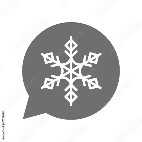 Graue Sprechblase rund - Schneeflocke - Frost