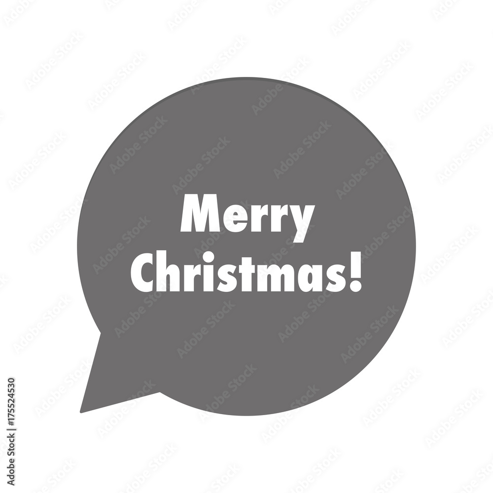 Graue Sprechblase rund - Merry Christmas Graue Sprechblase rund - Merry Christmas