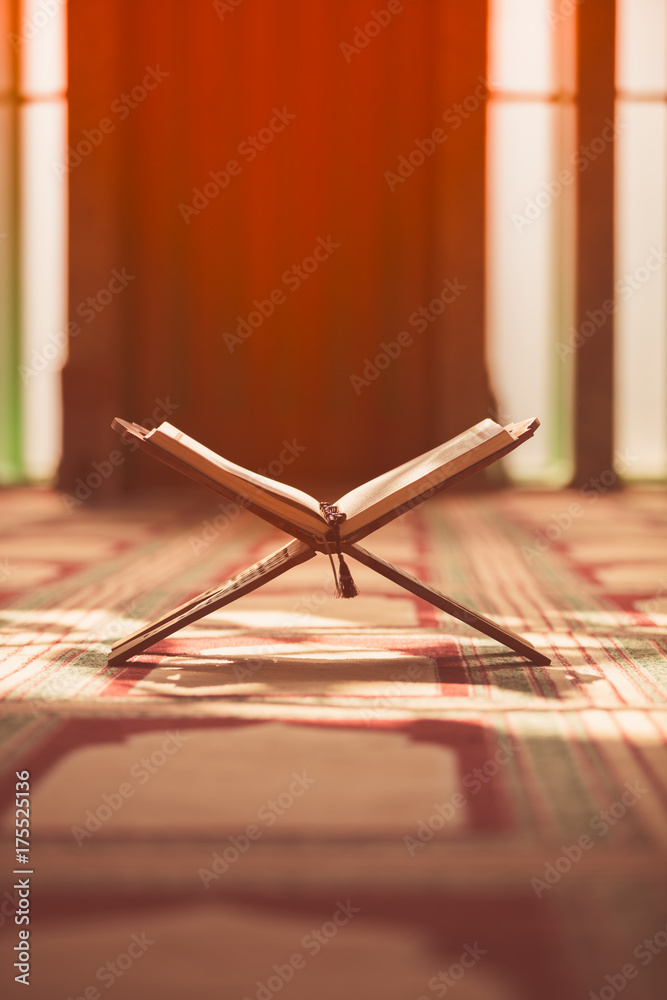 Quran in the mosque - open for prayers