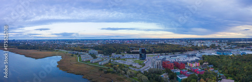 Aerial view of City Tallinn, Estonia district Oismae-Kakumae,in the evening