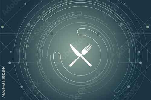 modernes Wallpaper mit Besteck - gekreuzt