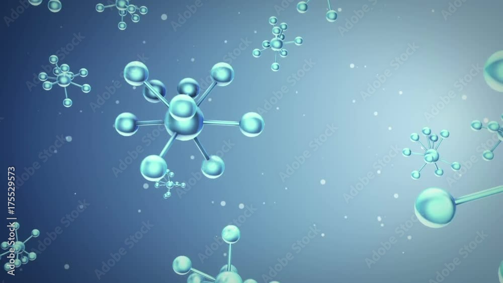 Animation falling of models molecules from glass and crystal. Animation of seamless loop. Animation falling of models molecules from glass and crystal. Animation of seamless loop.