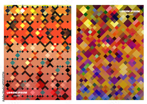 Square patterns design vector backgrounds