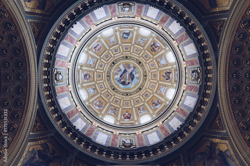 Dome of the Saint Stephen Basilica in Budapest, Hungary