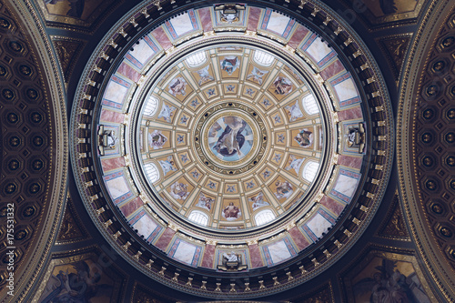 Dome of the Saint Stephen Basilica in Budapest, Hungary