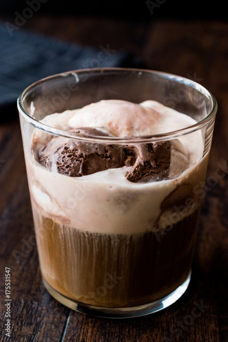 Affogato coffee and ice cream in glass. © Alp Aksoy
