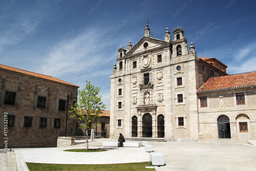 A square in old town in Avila, Spain 