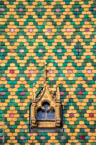 Canvas Print Budapest, Markthalle Dach