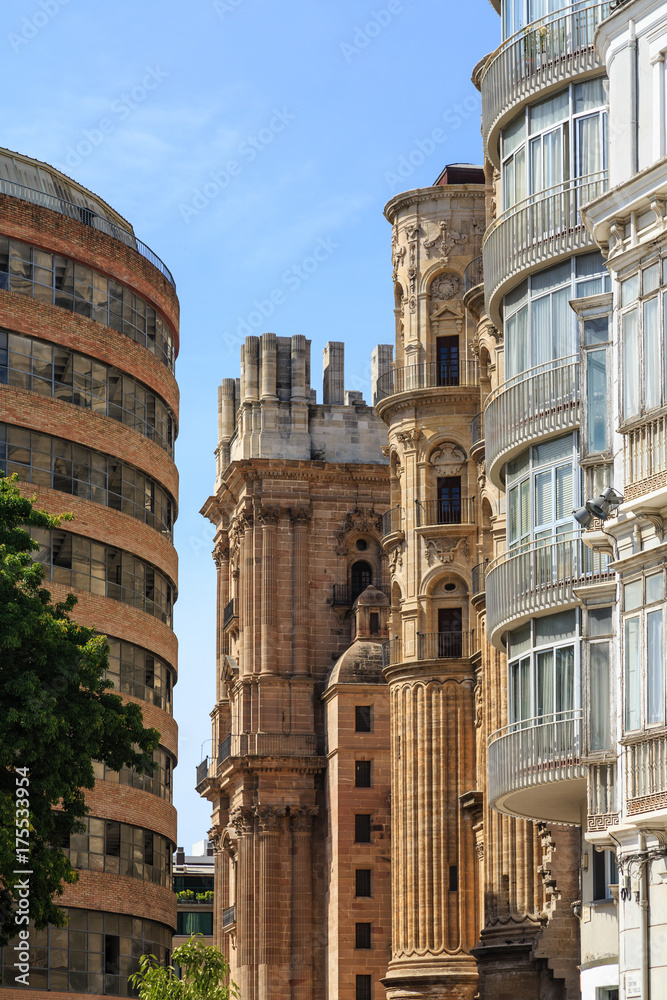 Old and Modern Buildings in Malaga