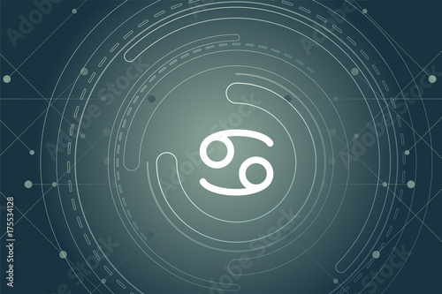 modernes Wallpaper mit Sternzeichen - Krebs