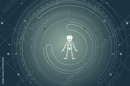 modernes Wallpaper mit Skelett