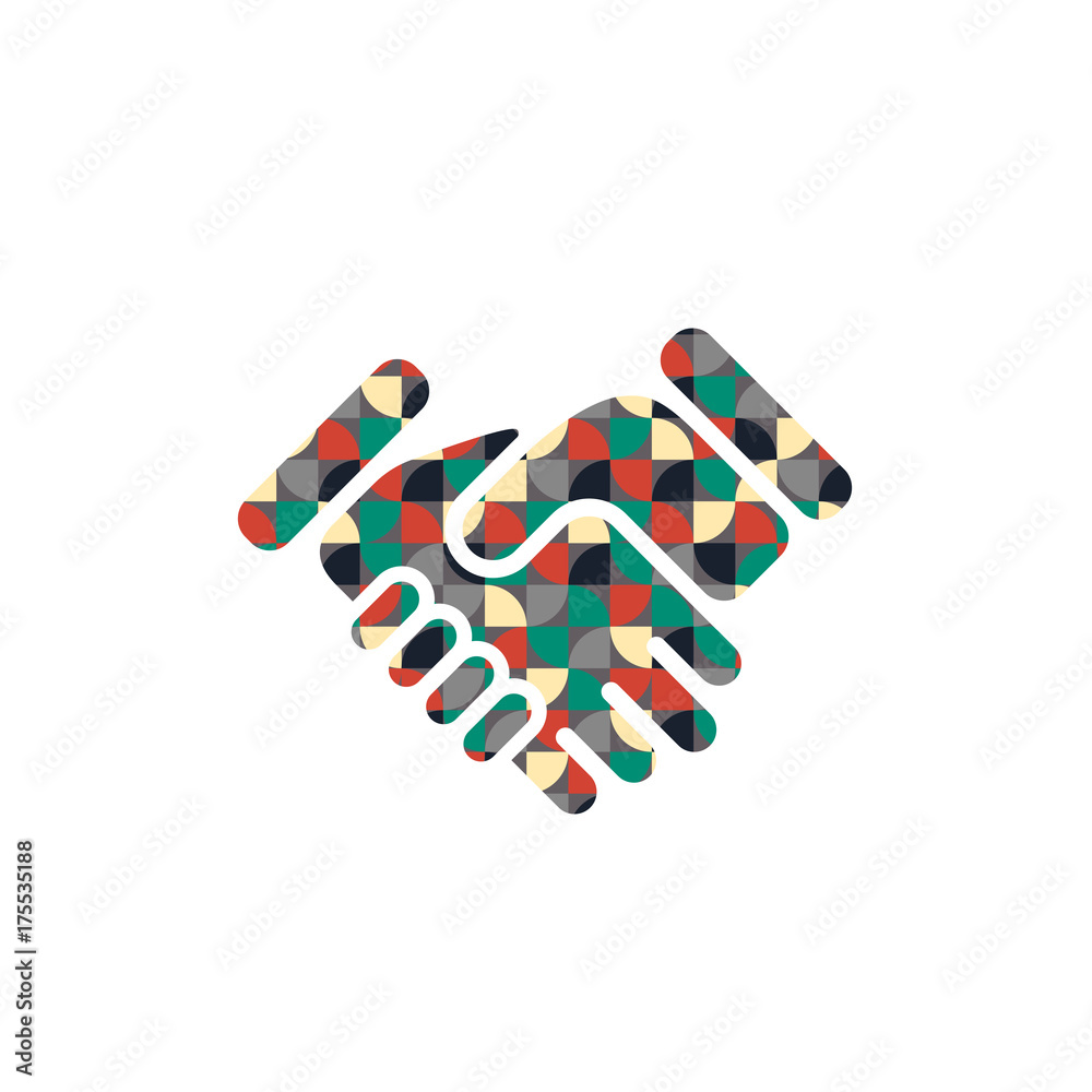 Muster Kreise Ecken - Handschlag