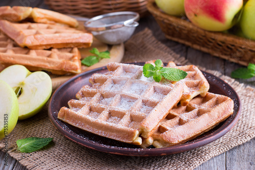 Healthy apple waffles