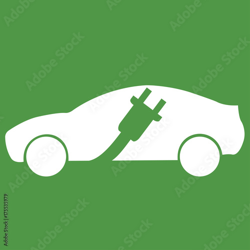 Electric car with charging cable