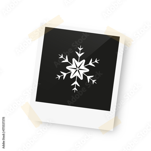 eingeklebtes Foto - Schneeflocke - Eis