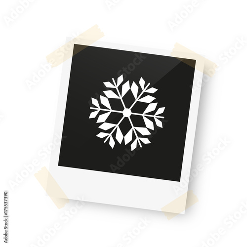 eingeklebtes Foto - Schneeflocke - Frost