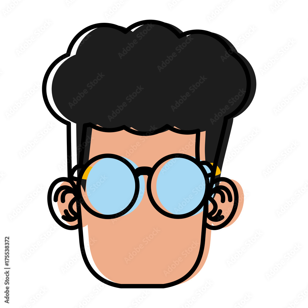 Cute boy with glasses cartoon icon vector illustration graphic design Cute boy with glasses cartoon icon vector illustration graphic design