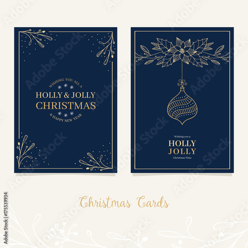 Festive christmas card design with greetings