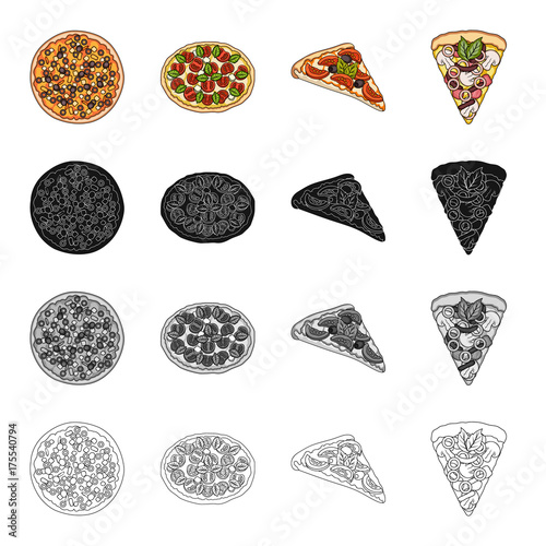 Snack, ingredients, ration and other web icon in cartoon style.Pizza food, treats, icons in set collection.