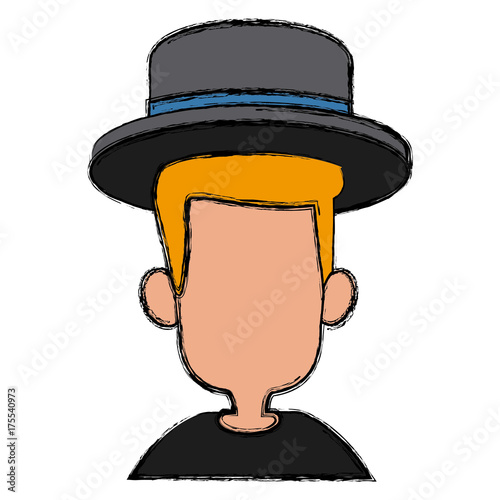 Man with hat icon vector illustration graphic design