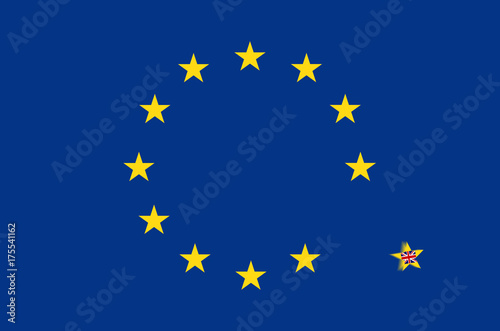 flag of the European Union with one outgoing star