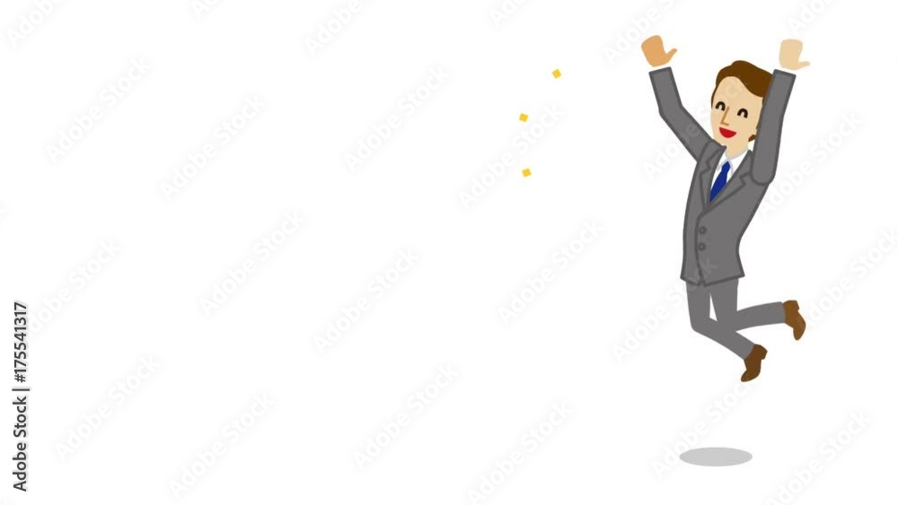 Joyful jumping Businessman animation Joyful jumping Businessman animation