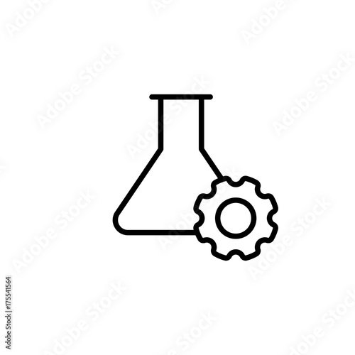 research settings symbol line black icon