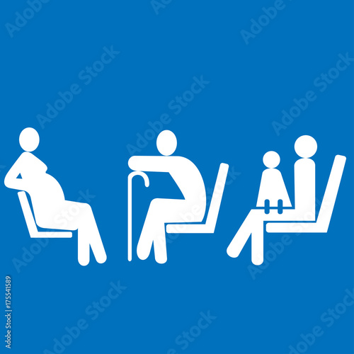 Priority seating for pregnant women, woman with baby and seniors