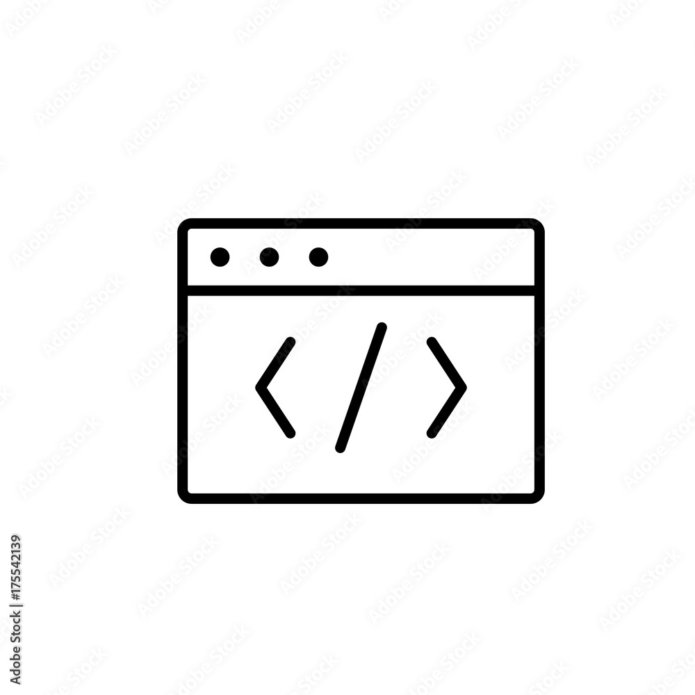 website coding line black icon website coding line black icon
