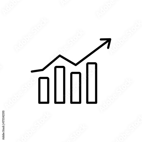 increment diagram growing line black icon