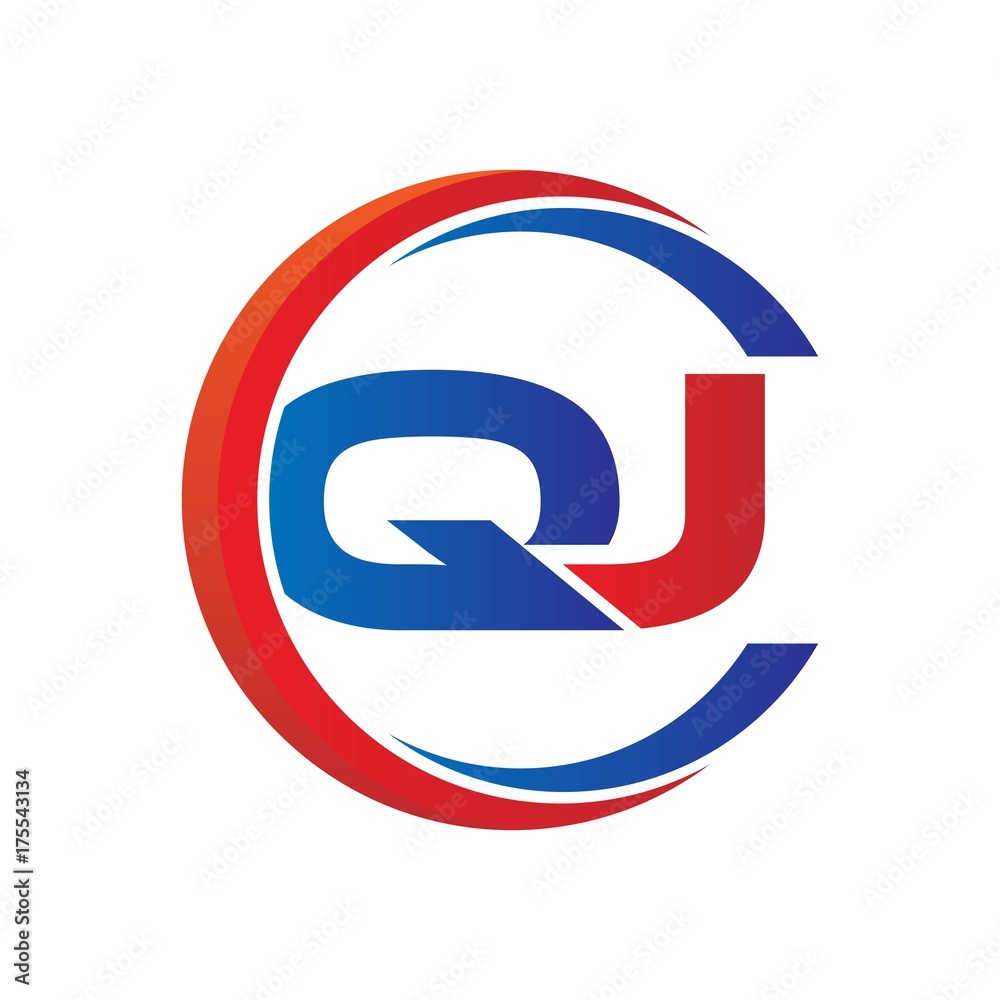 qj logo vector modern initial swoosh circle blue and red qj logo vector modern initial swoosh circle blue and red