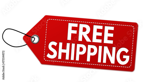 Free shipping red label or price tag
